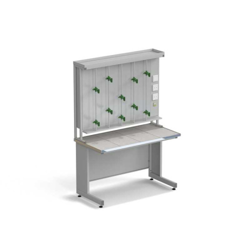 77.0055.10.03 Стол титровальный ЭКРОС 1200х600х750/1735 мм, раб. поверхность - КЕРАМИКА с НС бортиком