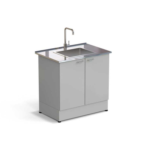 77.0070.10.06 Стол-мойка ЭКРОС 900х600х900 мм, чаша нержавеющая сталь по центру, раб. поверхность - НЕРЖАВЕЮЩАЯ СТАЛЬ