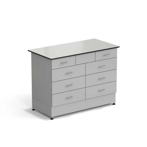 77.0137.10.08-01 Стол-тумба ЭКРОС 1200х600х900 мм 2 ящика + 3 ящика + 3 ящика, раб. поверхность - LABGRADE